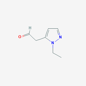 molecular formula C7H10N2O B13608584 2-(1-Ethyl-1h-pyrazol-5-yl)acetaldehyde 