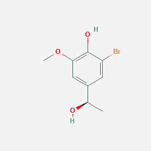 molecular formula C9H11BrO3 B13608716 (r)-2-Bromo-4-(1-hydroxyethyl)-6-methoxyphenol 