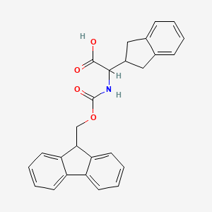 molecular formula C26H23NO4 B1360872 [(9H-Fluoren-9-ylmethoxycarbonylamino)]-indan-2-YL-acetic acid 