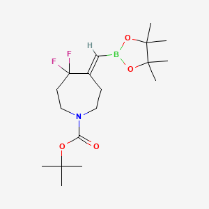 molecular formula C18H30BF2NO4 B13608721 tert-Butyl (E)-4,4-difluoro-5-((4,4,5,5-tetramethyl-1,3,2-dioxaborolan-2-yl)methylene)azepane-1-carboxylate 