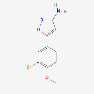 molecular formula C10H9BrN2O2 B13608723 5-(3-Bromo-4-methoxyphenyl)isoxazol-3-amine 