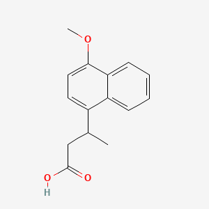 molecular formula C15H16O3 B13608751 3-(4-Methoxynaphthalen-1-yl)butanoic acid 