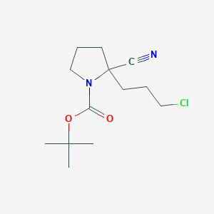 molecular formula C13H21ClN2O2 B1360880 tert-Butyl 2-(3-chloropropyl)-2-cyanopyrrolidine-1-carboxylate CAS No. 960294-13-7