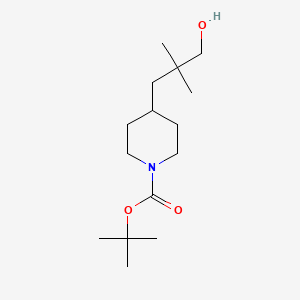 molecular formula C15H29NO3 B13608827 Tert-butyl 4-(3-hydroxy-2,2-dimethylpropyl)piperidine-1-carboxylate 