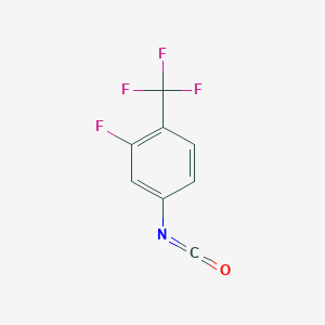 molecular formula C8H3F4NO B13608831 2-Fluoro-4-isocyanato-1-(trifluoromethyl)benzene 