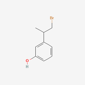 molecular formula C9H11BrO B13608846 3-(1-Bromopropan-2-yl)phenol 