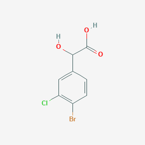 molecular formula C8H6BrClO3 B13608852 4-Bromo-3-chloromandelic acid 