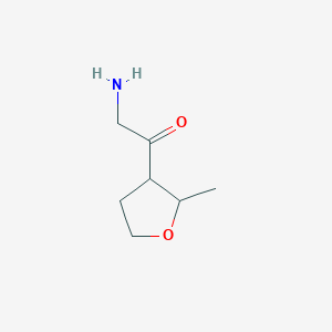 molecular formula C7H13NO2 B13608853 2-Amino-1-(2-methyltetrahydrofuran-3-yl)ethan-1-one 