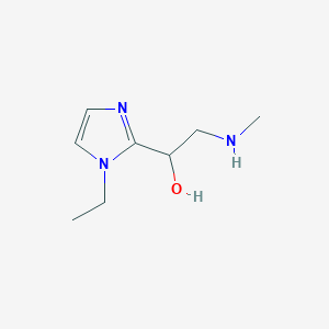 molecular formula C8H15N3O B13608865 1-(1-Ethyl-1h-imidazol-2-yl)-2-(methylamino)ethan-1-ol 