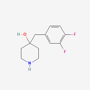 molecular formula C12H15F2NO B13608877 4-(3,4-Difluorobenzyl)piperidin-4-ol 