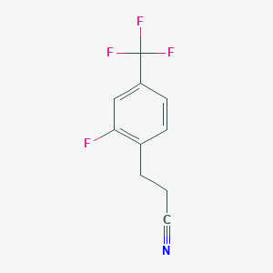 molecular formula C10H7F4N B13608891 3-(2-Fluoro-4-(trifluoromethyl)phenyl)propanenitrile 