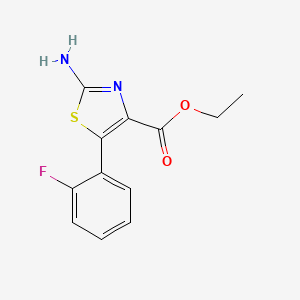 molecular formula C12H11FN2O2S B13608928 Ethyl 2-amino-5-(2-fluorophenyl)thiazole-4-carboxylate 