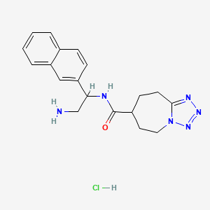 molecular formula C19H23ClN6O B13608948 N-[2-amino-1-(naphthalen-2-yl)ethyl]-5H,6H,7H,8H,9H-[1,2,3,4]tetrazolo[1,5-a]azepine-7-carboxamide hydrochloride 