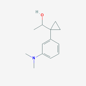 molecular formula C13H19NO B13608983 1-(1-(3-(Dimethylamino)phenyl)cyclopropyl)ethan-1-ol CAS No. 1443354-38-8