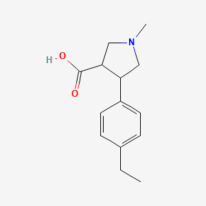 molecular formula C14H19NO2 B13609051 4-(4-Ethylphenyl)-1-methylpyrrolidine-3-carboxylic acid 