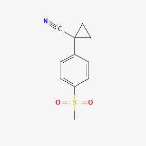 molecular formula C11H11NO2S B13609078 1-(4-Methanesulfonylphenyl)cyclopropane-1-carbonitrile 