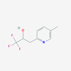 molecular formula C9H10F3NO B13609086 1,1,1-Trifluoro-3-(5-methylpyridin-2-yl)propan-2-ol 