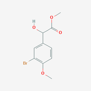 molecular formula C10H11BrO4 B13609094 Methyl 2-(3-bromo-4-methoxyphenyl)-2-hydroxyacetate 