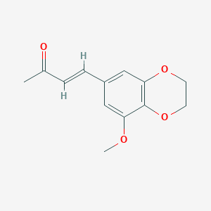 molecular formula C13H14O4 B13609309 4-(8-Methoxy-2,3-dihydro-1,4-benzodioxin-6-yl)but-3-en-2-one 