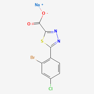 molecular formula C9H3BrClN2NaO2S B13609313 Sodium5-(2-bromo-4-chlorophenyl)-1,3,4-thiadiazole-2-carboxylate 