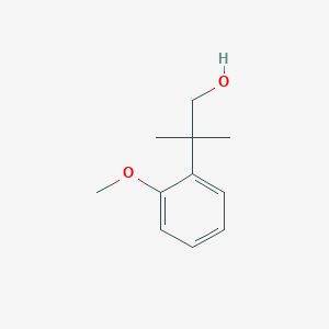 molecular formula C11H16O2 B13609351 2-(2-Methoxyphenyl)-2-methylpropan-1-ol 