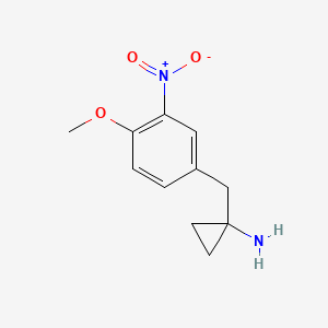 molecular formula C11H14N2O3 B13609419 1-(4-Methoxy-3-nitrobenzyl)cyclopropan-1-amine 