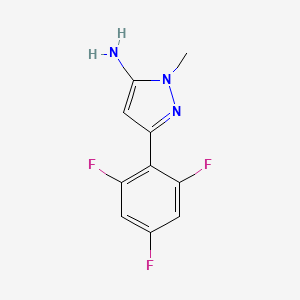 molecular formula C10H8F3N3 B13609431 1-Methyl-3-(2,4,6-trifluorophenyl)-1h-pyrazol-5-amine 