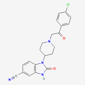 molecular formula C21H19ClN4O2 B1360952 1-(1-(2-(4-Chlorophenyl)-2-oxoethyl)piperidin-4-yl)-2-oxo-2,3-dihydro-1H-benzo[d]imidazole-5-carbonitrile CAS No. 1037835-42-9