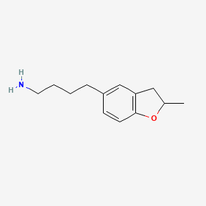 molecular formula C13H19NO B13609520 4-(2-Methyl-2,3-dihydrobenzofuran-5-yl)butan-1-amine 