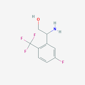 molecular formula C9H9F4NO B13609614 2-Amino-2-(5-fluoro-2-(trifluoromethyl)phenyl)ethan-1-ol 