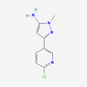 molecular formula C9H9ClN4 B13609615 3-(6-chloropyridin-3-yl)-1-methyl-1H-pyrazol-5-amine 