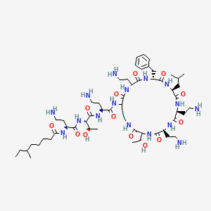 molecular formula C56H98N16O13 B13609616 N-[(1S)-3-amino-1-{[(1S,2R)-1-{[(1S)-3-amino-1-{[(3S,6S,9S,12S,15R,18R,21S)-6,9,18-tris(2-aminoethyl)-15-benzyl-3-[(1R)-1-hydroxyethyl]-12-(2-methylpropyl)-2,5,8,11,14,17,20-heptaoxo-1,4,7,10,13,16,19-heptaazacyclotricosan-21-yl]carbamoyl}propyl]carbamoyl}-2-hydroxypropyl]carbamoyl}propyl]-6-methyloctanamide 