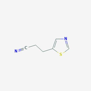 molecular formula C6H6N2S B13609621 3-(Thiazol-5-yl)propanenitrile 