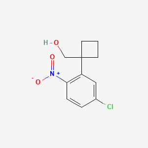 molecular formula C11H12ClNO3 B13609629 1-(5-chloro-2-nitrophenyl)Cyclobutanemethanol 