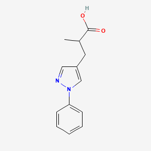 molecular formula C13H14N2O2 B13609637 2-Methyl-3-(1-phenyl-1h-pyrazol-4-yl)propanoic acid 