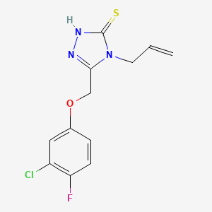 molecular formula C12H11ClFN3OS B1360966 4-allyl-5-[(3-chloro-4-fluorophenoxy)methyl]-4H-1,2,4-triazole-3-thiol CAS No. 861236-57-9