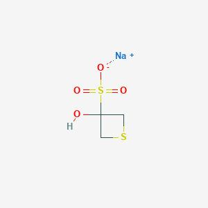 molecular formula C3H5NaO4S2 B13609685 Sodium3-hydroxythietane-3-sulfonate 