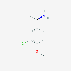 molecular formula C9H12ClNO B13609690 (R)-1-(3-Chloro-4-methoxyphenyl)ethan-1-amine 
