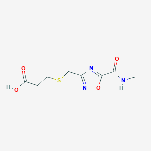 molecular formula C8H11N3O4S B1360976 3-[({5-[(Methylamino)carbonyl]-1,2,4-oxadiazol-3-yl}methyl)thio]propanoic acid CAS No. 1119452-14-0