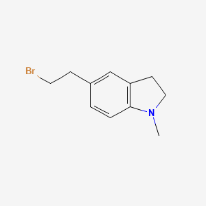 molecular formula C11H14BrN B13609761 5-(2-Bromoethyl)-1-methylindoline 