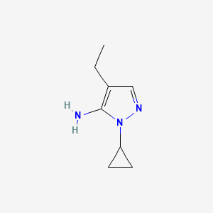 molecular formula C8H13N3 B13609843 1-cyclopropyl-4-ethyl-1H-pyrazol-5-amine 