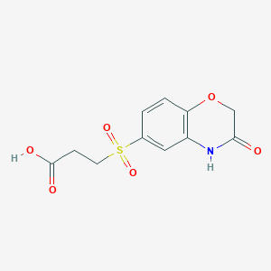 molecular formula C11H11NO6S B1360992 3-[(3-Oxo-3,4-dihydro-2H-1,4-benzoxazin-6-yl)-sulfonyl]propanoic acid CAS No. 1119451-26-1