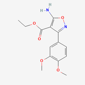 molecular formula C14H16N2O5 B1360996 Ethyl 5-amino-3-(3,4-dimethoxyphenyl)isoxazole-4-carboxylate CAS No. 1119450-54-2