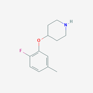 molecular formula C12H16FNO B13609975 4-(2-Fluoro-5-methylphenoxy)piperidine 