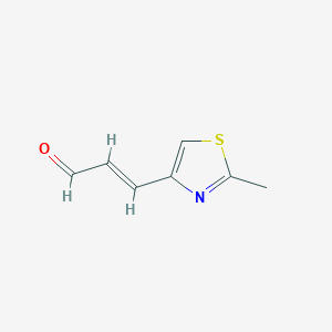 molecular formula C7H7NOS B13610059 3-(2-Methylthiazol-4-yl)acrylaldehyde CAS No. 226940-34-7