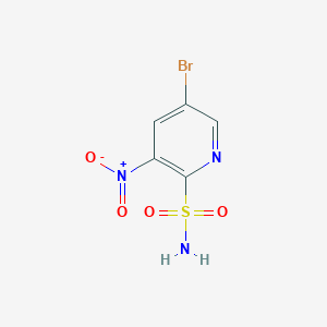 molecular formula C5H4BrN3O4S B13610070 5-Bromo-3-nitropyridine-2-sulfonamide 
