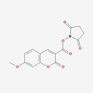 molecular formula C15H11NO7 B136101 2,5-Dioxopyrrolidin-1-yl 7-methoxy-2-oxo-2H-chromene-3-carboxylate CAS No. 150321-92-9