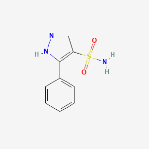 molecular formula C9H9N3O2S B13610133 3-Phenyl-1h-pyrazole-4-sulfonamide 