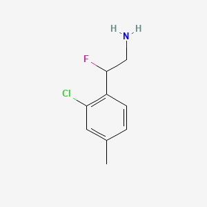 molecular formula C9H11ClFN B13610142 2-(2-Chloro-4-methylphenyl)-2-fluoroethanamine 