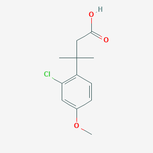 molecular formula C12H15ClO3 B13610143 3-(2-Chloro-4-methoxyphenyl)-3-methylbutanoic acid 